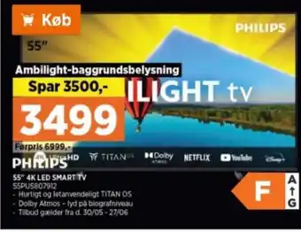 Power 55" 4K LED SMART TV 55PUS807912 tilbud