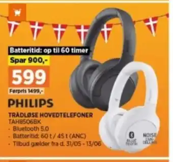 Power TRÅDLØSE HOVEDTELEFONER TAH8506BK tilbud