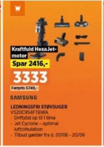 Power LEDNINGSFRI STØVSUGER VS20C954FTBWA tilbud