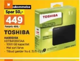 Power TOSHIBA HARDDISK HDTB410EKSAA tilbud
