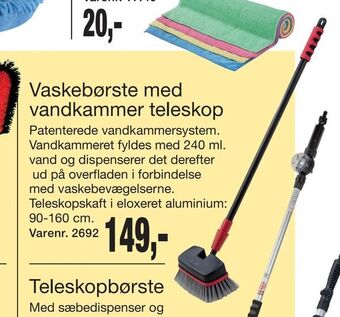 Vaskebørste med vandkammer teleskop
