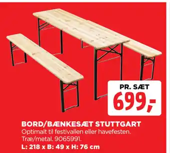 jem & fix BORD/BÆNKESÆT STUTTGART tilbud