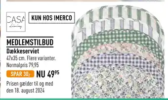 Imerco Dækkeserviet tilbud