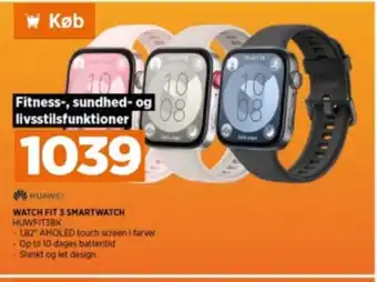 Power WATCH FIT 3 SMARTWATCH HUWFIT3BK tilbud