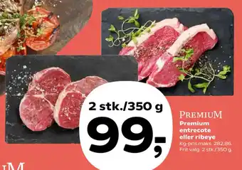 Kvickly Premium entrecote eller ribeye tilbud