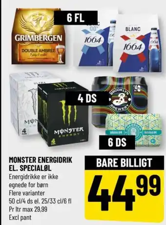 Løvbjerg MONSTER ENERGIDRIK EL. SPECIALØL tilbud