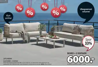 JYSK EJLBY BORD + 2 SOFAER tilbud