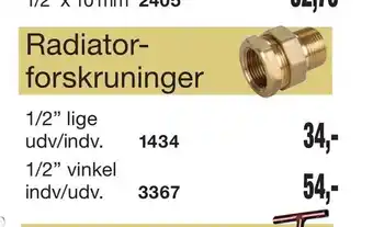Radiator forskruninger