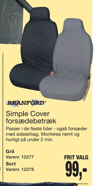 Harald Nyborg Simple Cover forsædebetræk tilbud