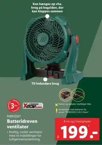 Lidl Batteridreven ventilator tilbud