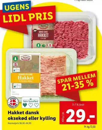 Lidl Hakket oksekød 3-7% tilbud