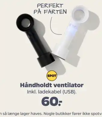 Netto Håndholdt ventilator Inkl. ladekabel (USB). tilbud
