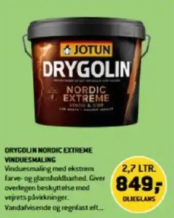 XL-BYG DRYGOLIN NORDIC EXTREME VINDUESMALING tilbud