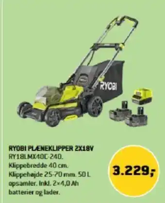 XL-BYG RYOBI PLENEKLIPPER 2X18V tilbud