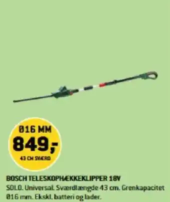 XL-BYG BOSCH TELESKOPHEKKEKLIPPER 18V tilbud