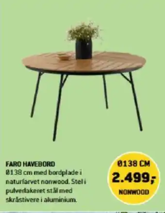 XL-BYG FARO HAVEBORD tilbud