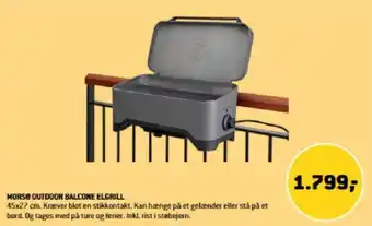 XL-BYG MORSO OUTDOOR BALCONE ELGRILL tilbud