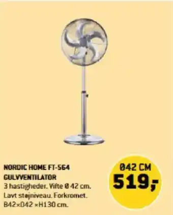 XL-BYG NORDIC HOME FT-564 GULVVENTILATOR tilbud