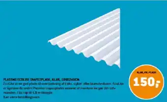 XL-BYG PLASTMO ECOLITE TRAPEZPLADE, KLAR, 109X240CM. tilbud