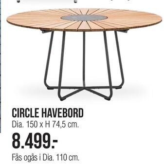 Ilva Circle havebord tilbud