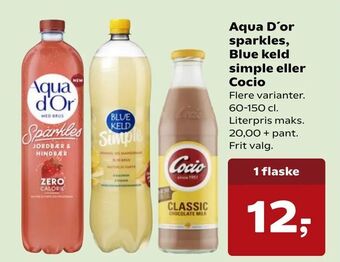 Kvickly Aqua D'or sparkles, Blue keld simple eller Cocio tilbud