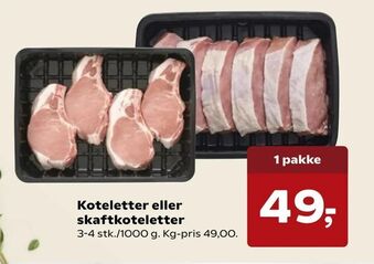 Kvickly Koteletter eller skaftkoteletter tilbud