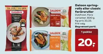 Kvickly Daloon springrolls eller classic forårsruller tilbud