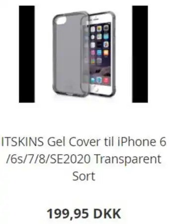 ITSKINS Gel Cover Til iPhone 6s/7/8SE2020 Transparent Sort