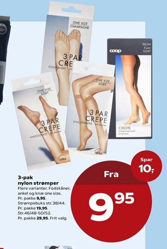 Kvickly 3-pak nylon strømper tilbud