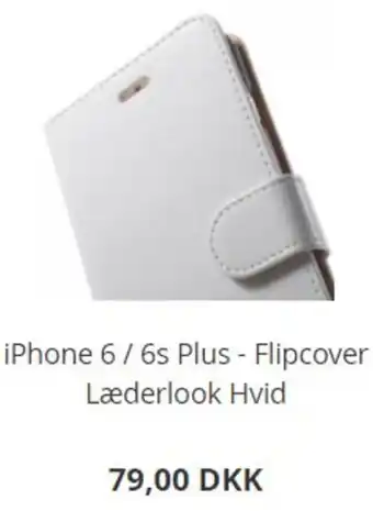 iPhone 6/6s Plus- Flipcover Læderlook Hvid