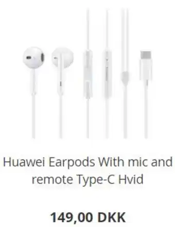 Huawei Earpods With Mic And Remote Type-C Hvid