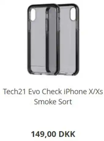 Blue City Tech21 Eco Check iPhone X/Xs Smoke Sort tilbud