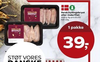 Kvickly Fersk kyllingebryst eller -inderfilet tilbud