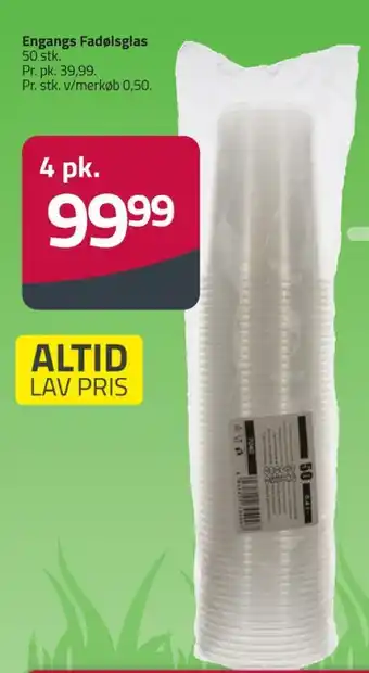 Fleggaard Engangsglas tilbud