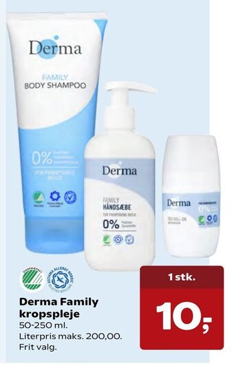 Kvickly Derma Family kropspleje tilbud