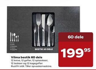 Kvickly Vilma bestik 60 dele tilbud