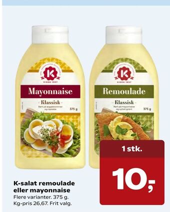 K-salat remoulade eller mayonnaise
