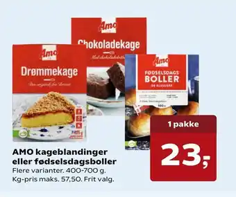 Kvickly AMO kageblandinger eller fødselsdagsboller tilbud