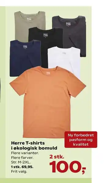 Kvickly Herre T-shirts i økologisk bomuld tilbud