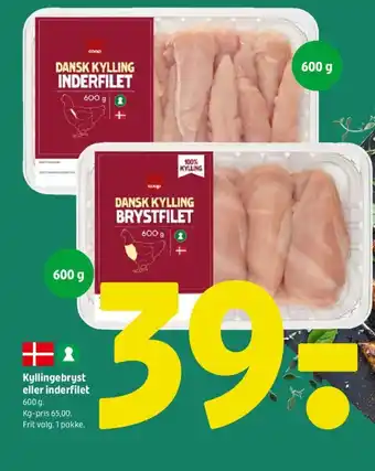 Coop 365 Kyllingebryst eller inderfilet tilbud