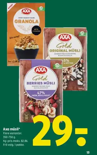 Coop 365 Axa müsli tilbud