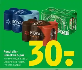 Coop 365 Royal eller Heineken 6-pak tilbud
