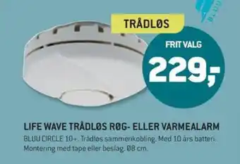 XL-BYG LIFE WAVE TRÅDLØS ROG- ELLER VARMEALARM tilbud