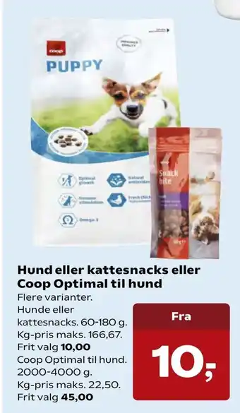 Hund eller kattesnacks eller Coop Optimal til hund