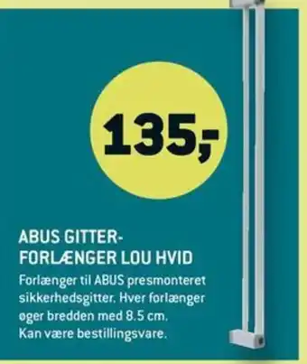 XL-BYG ABUS GITTER- FORLÆNGER LOU HVID tilbud