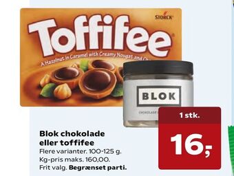 Blok chokolade eller toffifee