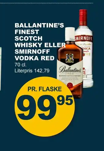 Let-Køb Ballantine's finest scotch whisky eller smirnoff vodka red tilbud