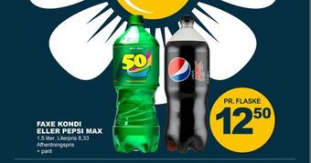 Let-Køb Faxe kondi eller pepsi max tilbud