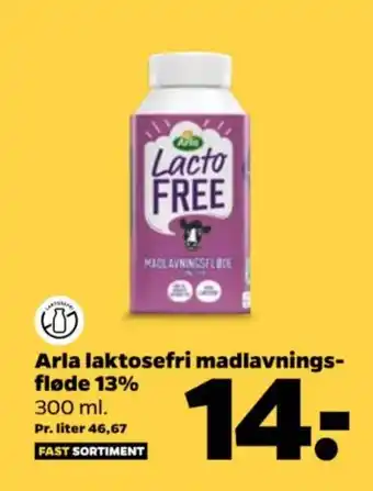 Netto Arla laktosefri madlavnings- fløde 13% tilbud