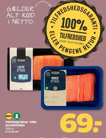 Netto Velsmag lakse- eller ørredstykke 300 g. tilbud